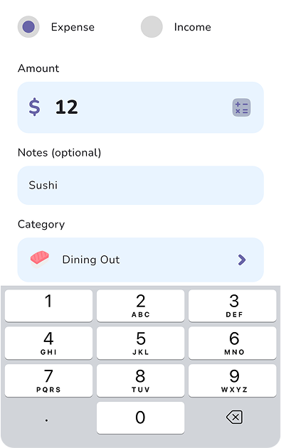 Log a spend in seconds